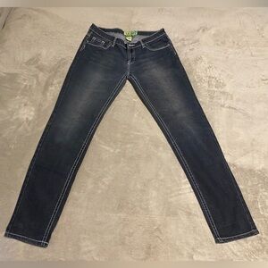 L2 Jeanswear Indigo Low-Rise, Straight Leg Jeans for Women